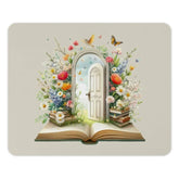 Floral Door Mouse Pad, Book Lover Gift, Spring Butterfly Desk Decor, Unique Computer Accessory, Cottagecore Aesthetic, Office Gift - Tawshia